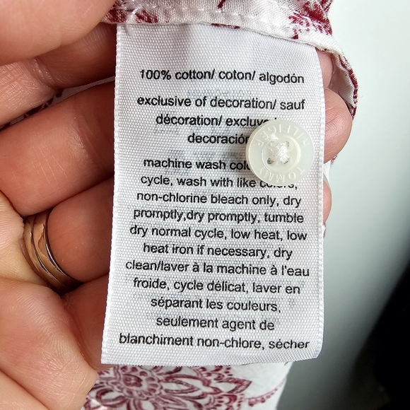 Tommy Hilfiger Red & White Floral Button Front Shirt NWT - Picture 11 of 11